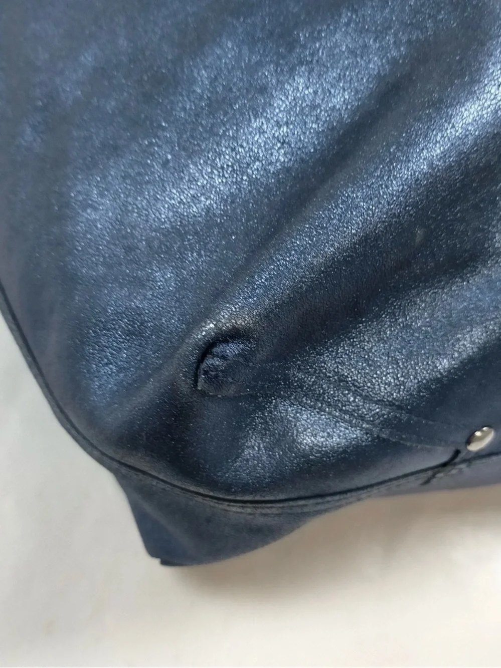 Tiffany&Co Blue Leather Tote Bag Shoulder Bag Handbag with pouch
